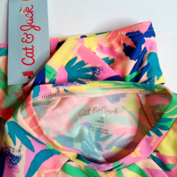 Cat & Jack Kids Swim Set - Multicolor Floral - Picture 2 of 10